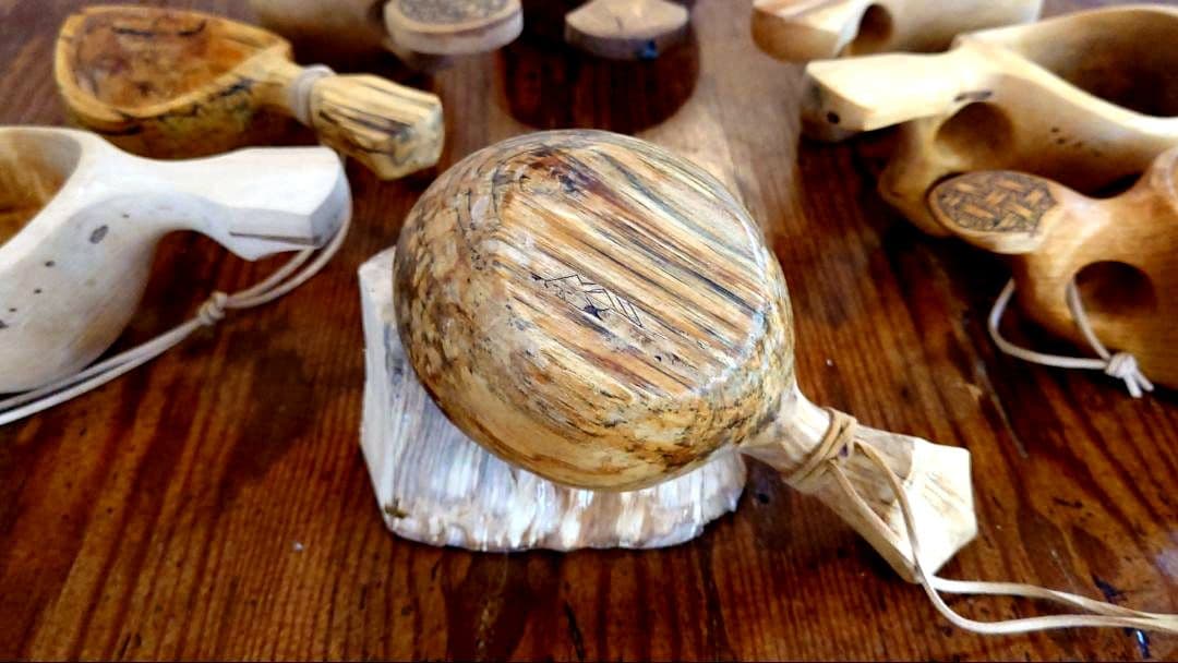 ホワイトバーチククサ（白樺ククサ）スポルテッド