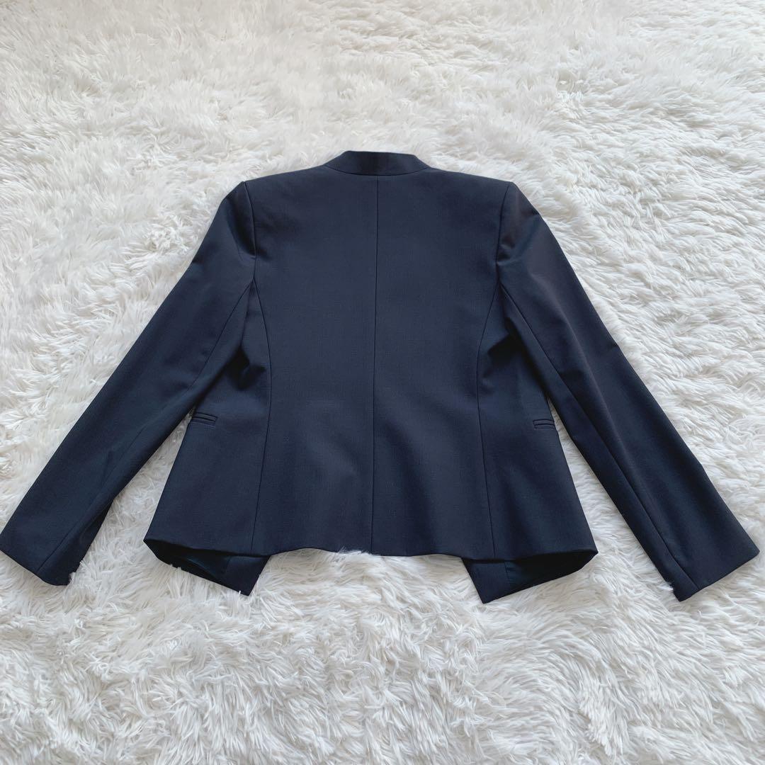 【極美品】セオリー セットアップスーツ パンツ カラーレス ノーカラー ネイビー