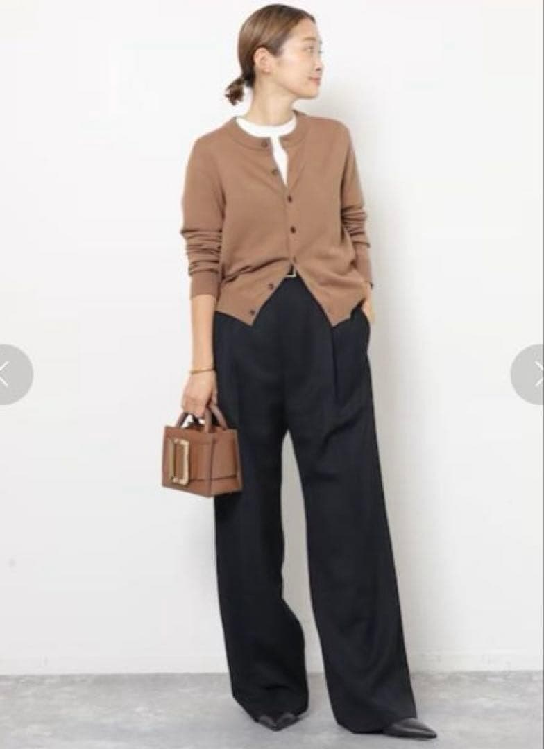 【２０２３】ドゥーズィエムクラス　 WISHクルーネックカーディガン　キャメル