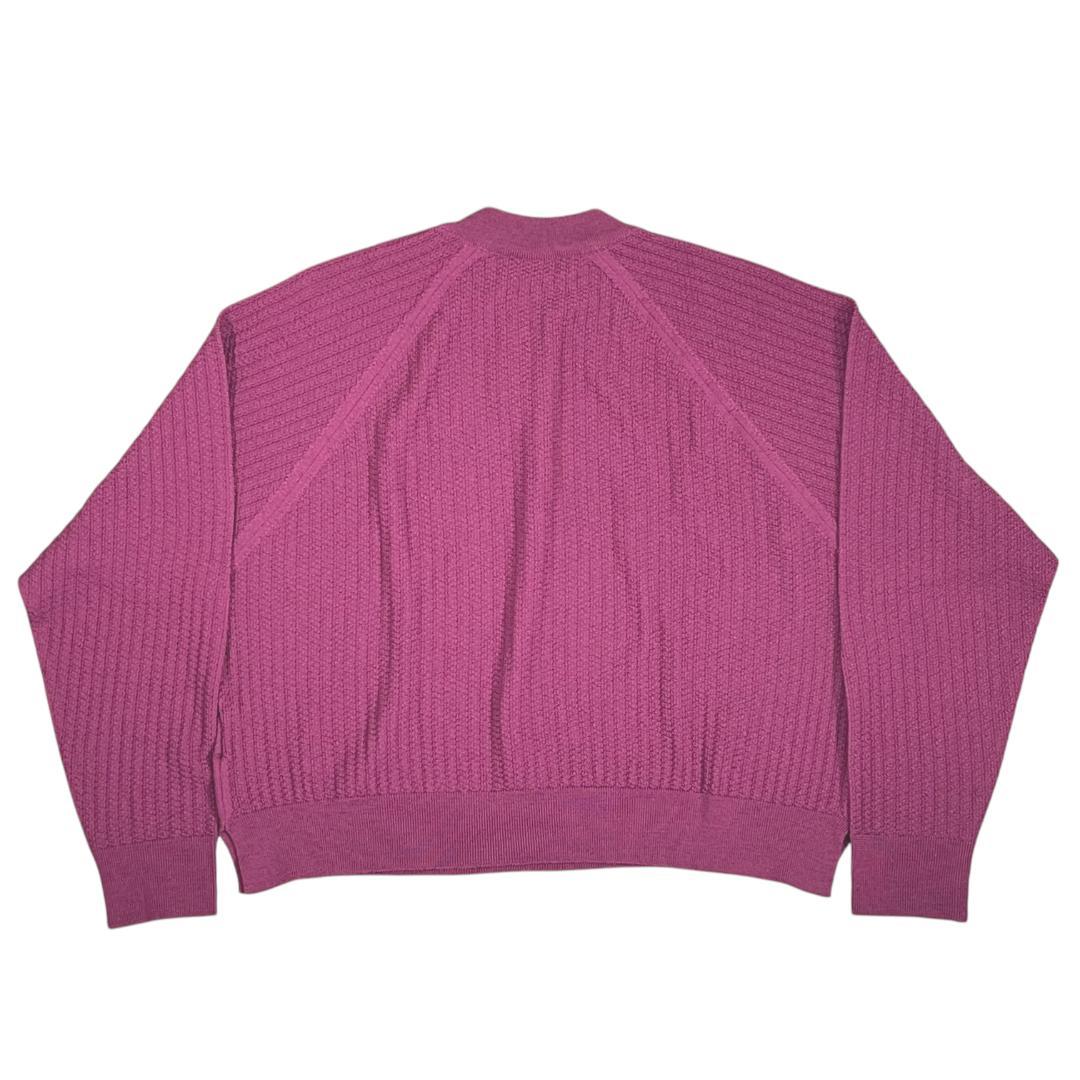 ジョンスメドレー ウール クルーネック 短丈 ニットセーターＳプラム紫パープル系