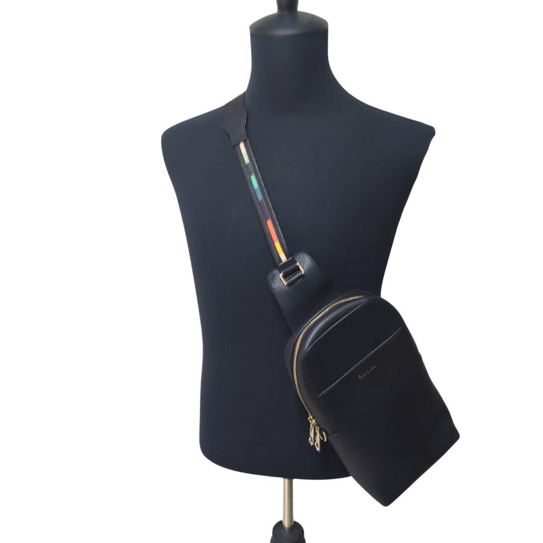 【美品】ポールスミス　レザー　ボディバッグ　ショルダーバック　ストライプ