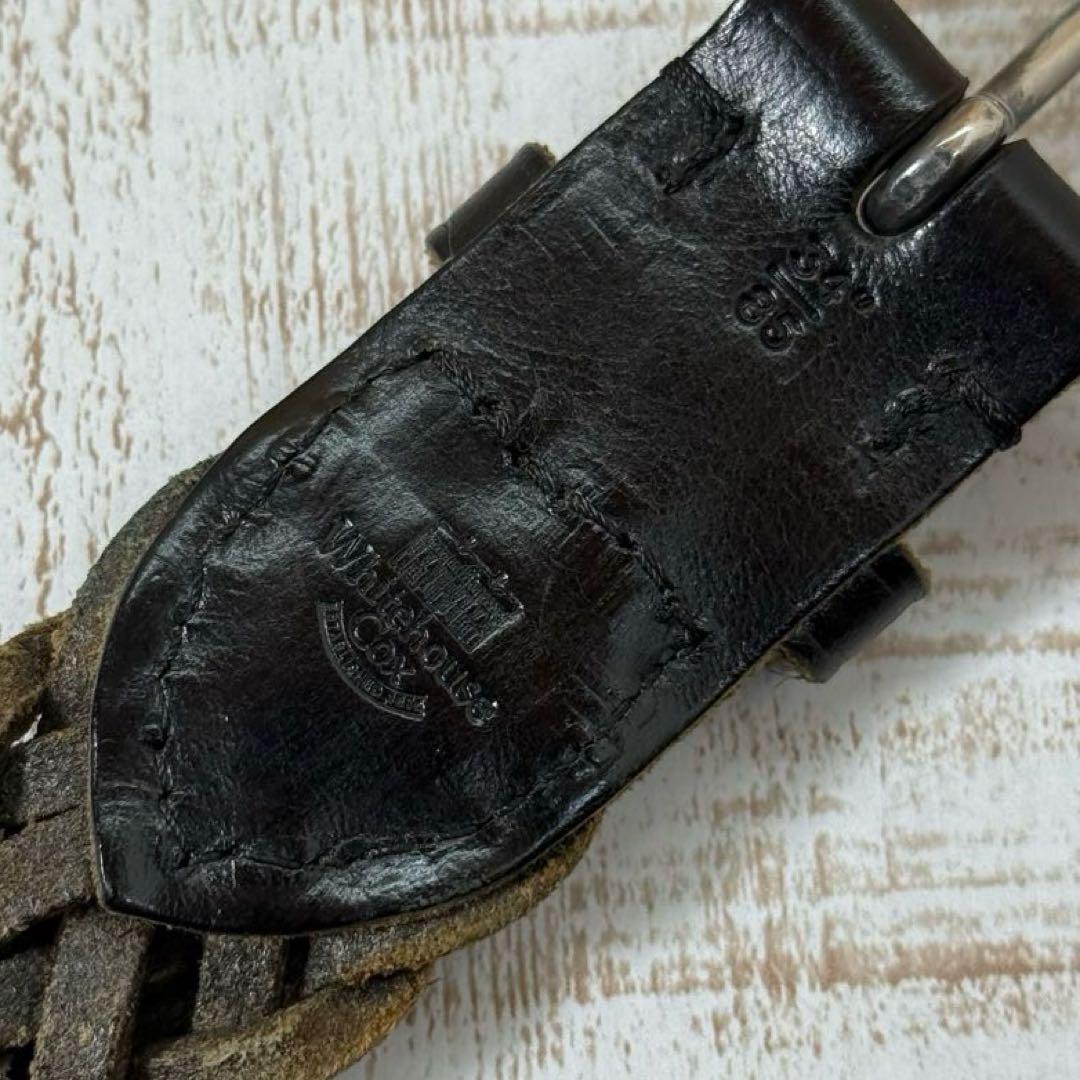 Whitehouse Cox 編み込みレザーベルト　ホワイトハウス　コックス　黒