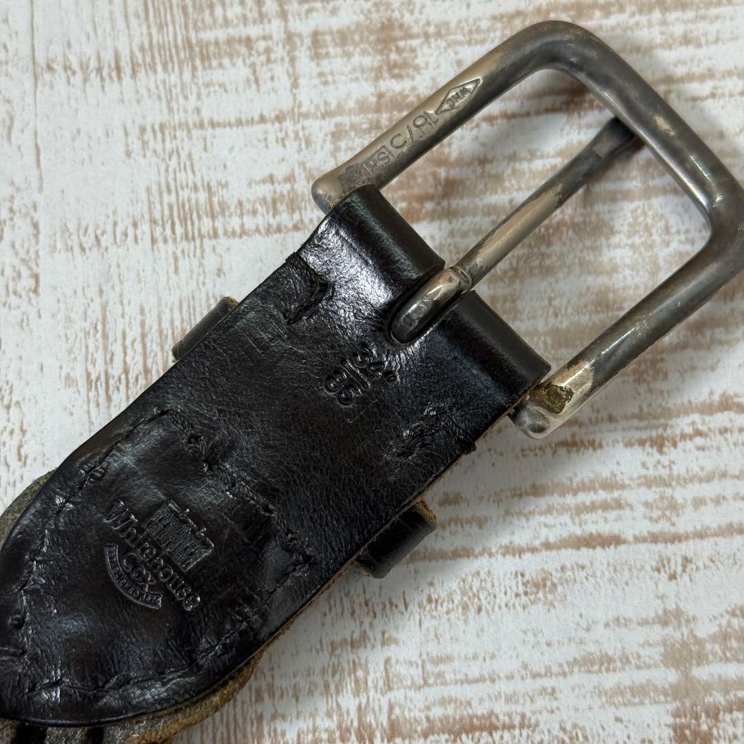 Whitehouse Cox 編み込みレザーベルト　ホワイトハウス　コックス　黒