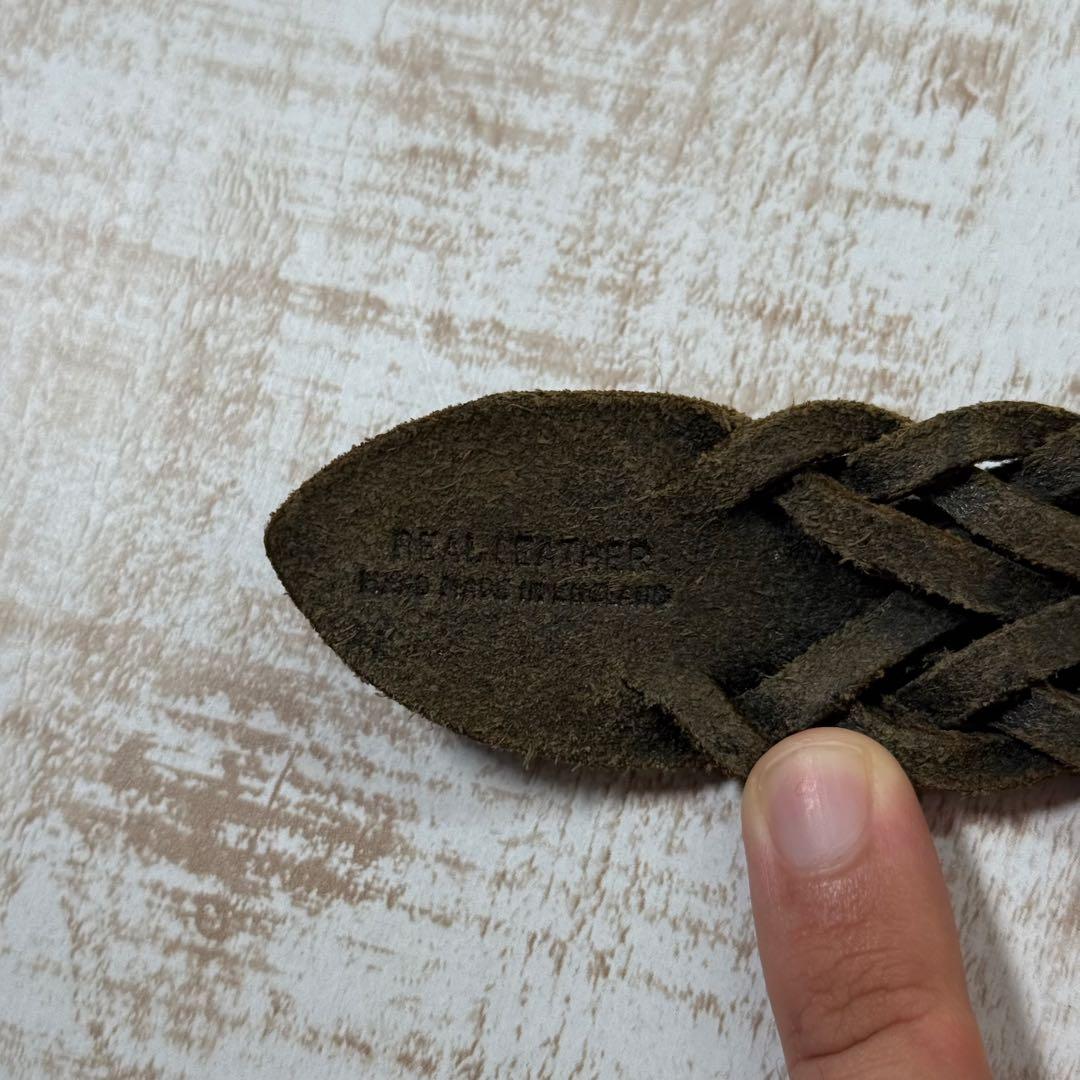 Whitehouse Cox 編み込みレザーベルト　ホワイトハウス　コックス　黒