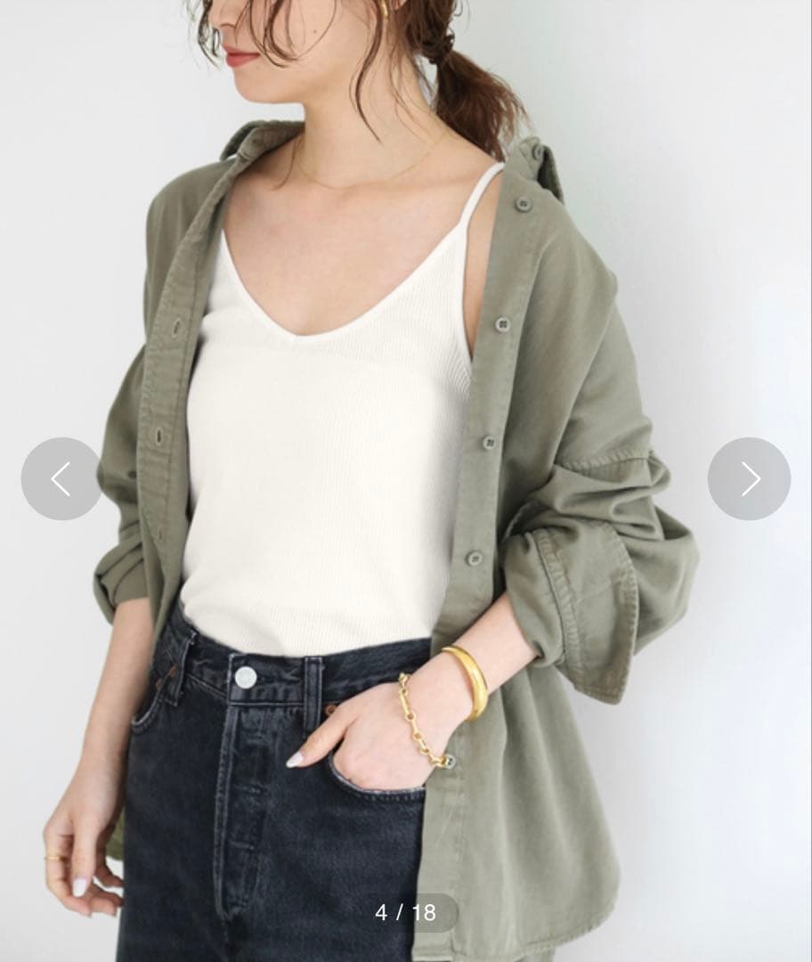 【新品】Deuxieme Classe 定番リブキャミソール 黒 綿100%