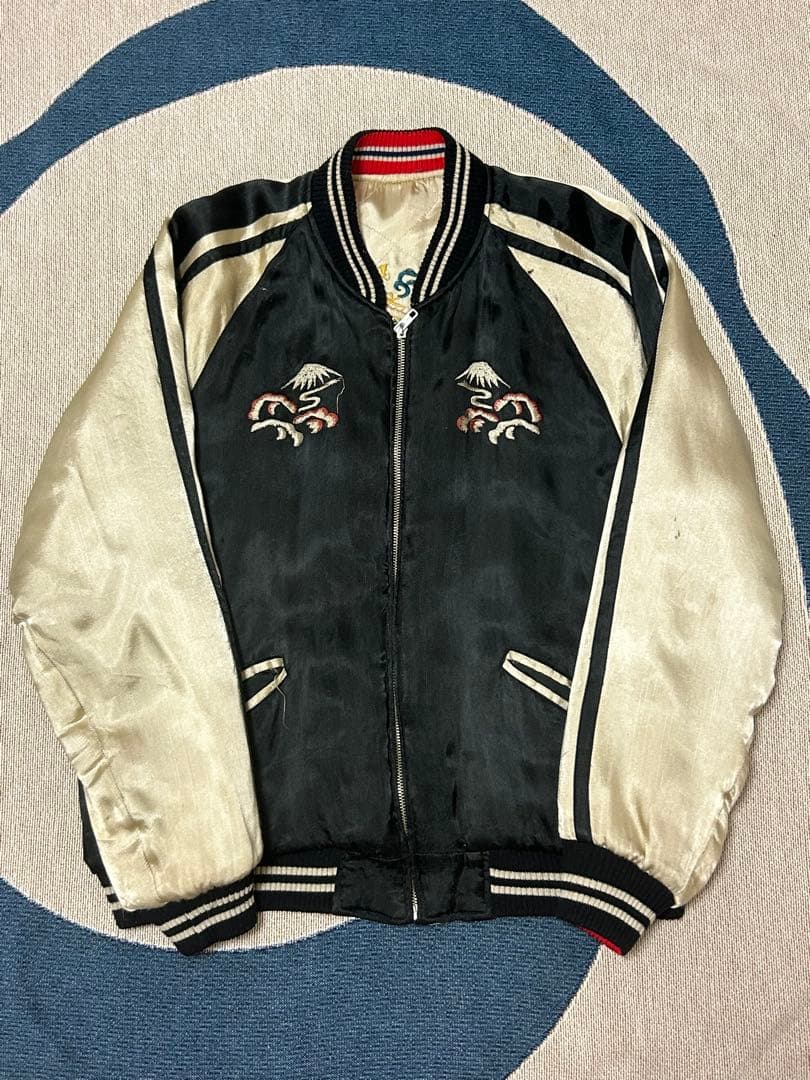 m*♡様 80s スカジャン リバーシブル キルティング 舞妓 富士山 アメカジ