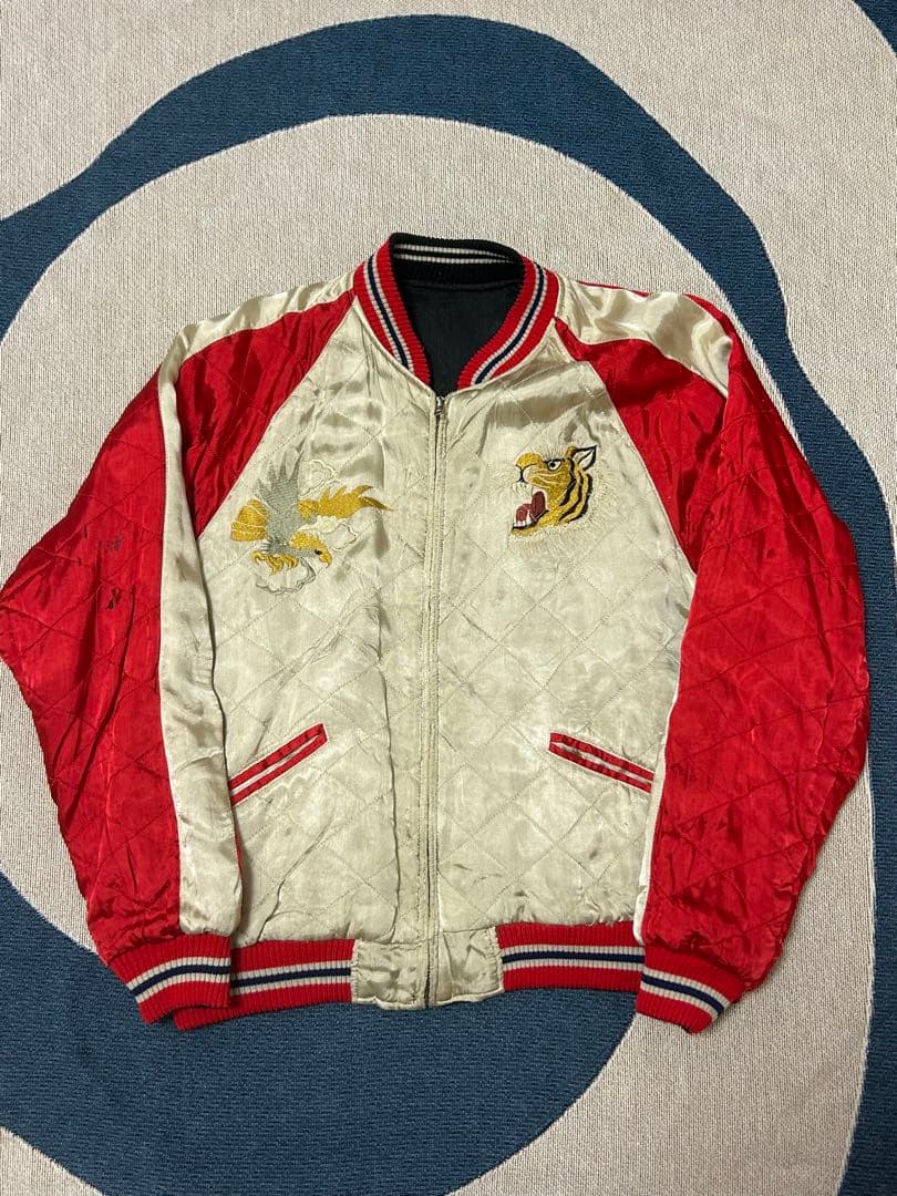 m*♡様 80s スカジャン リバーシブル キルティング 舞妓 富士山 アメカジ