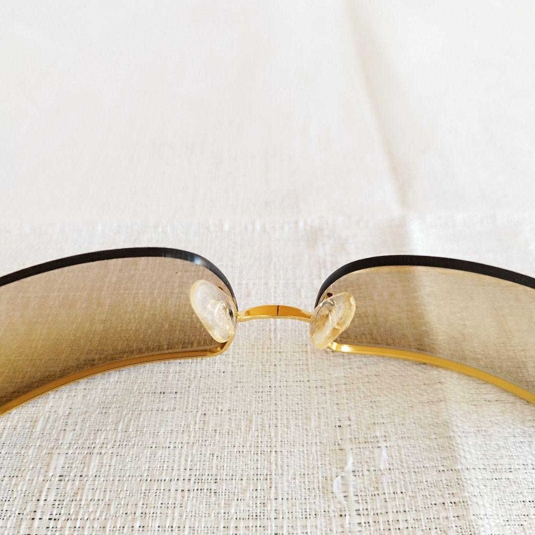 良品✨シャネル　サングラス　4104-B　リムレス　ブラウン　ココマーク　度なし