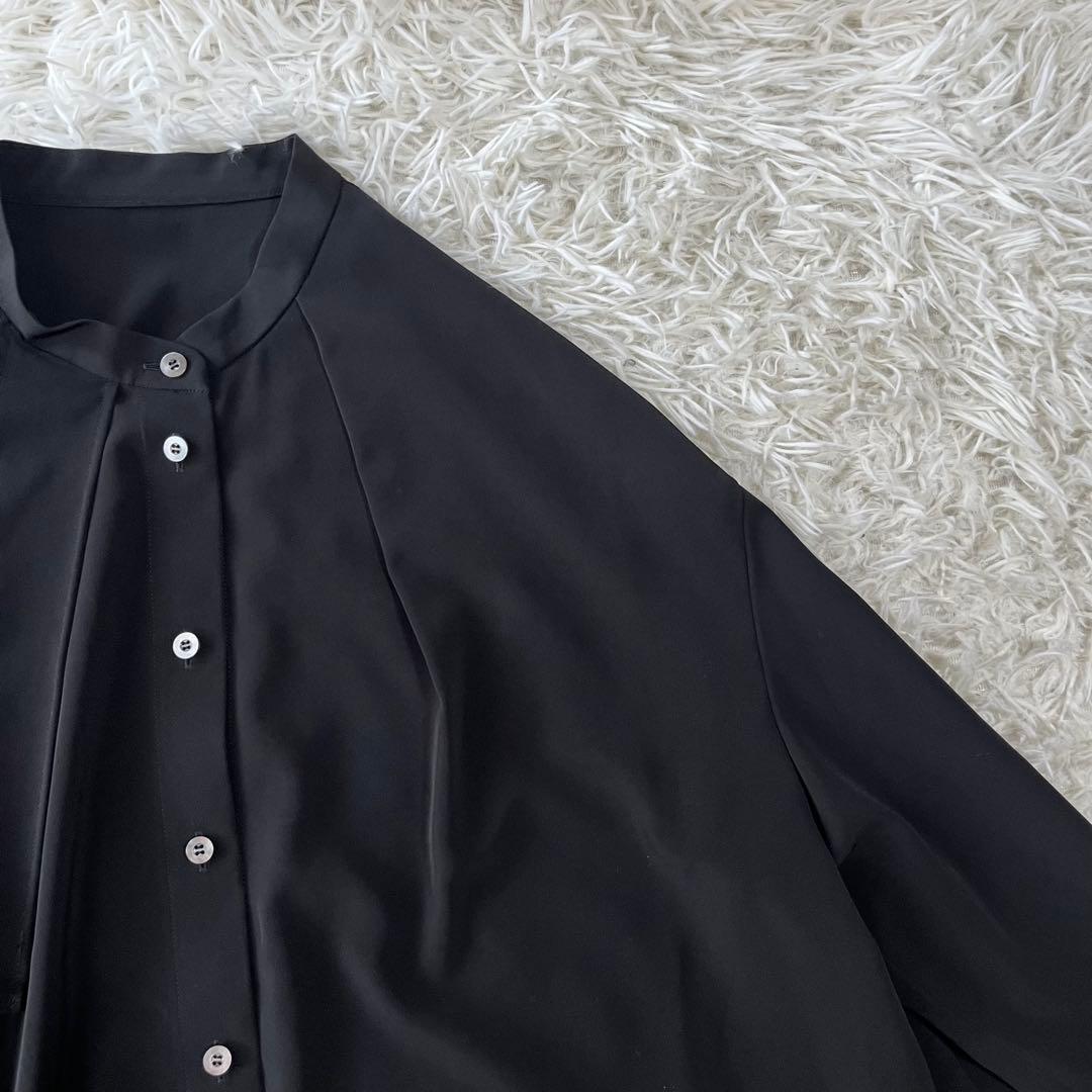 ADORE アドーア　ストレッチポプリン　黒　ブラウス　38 ゆったり