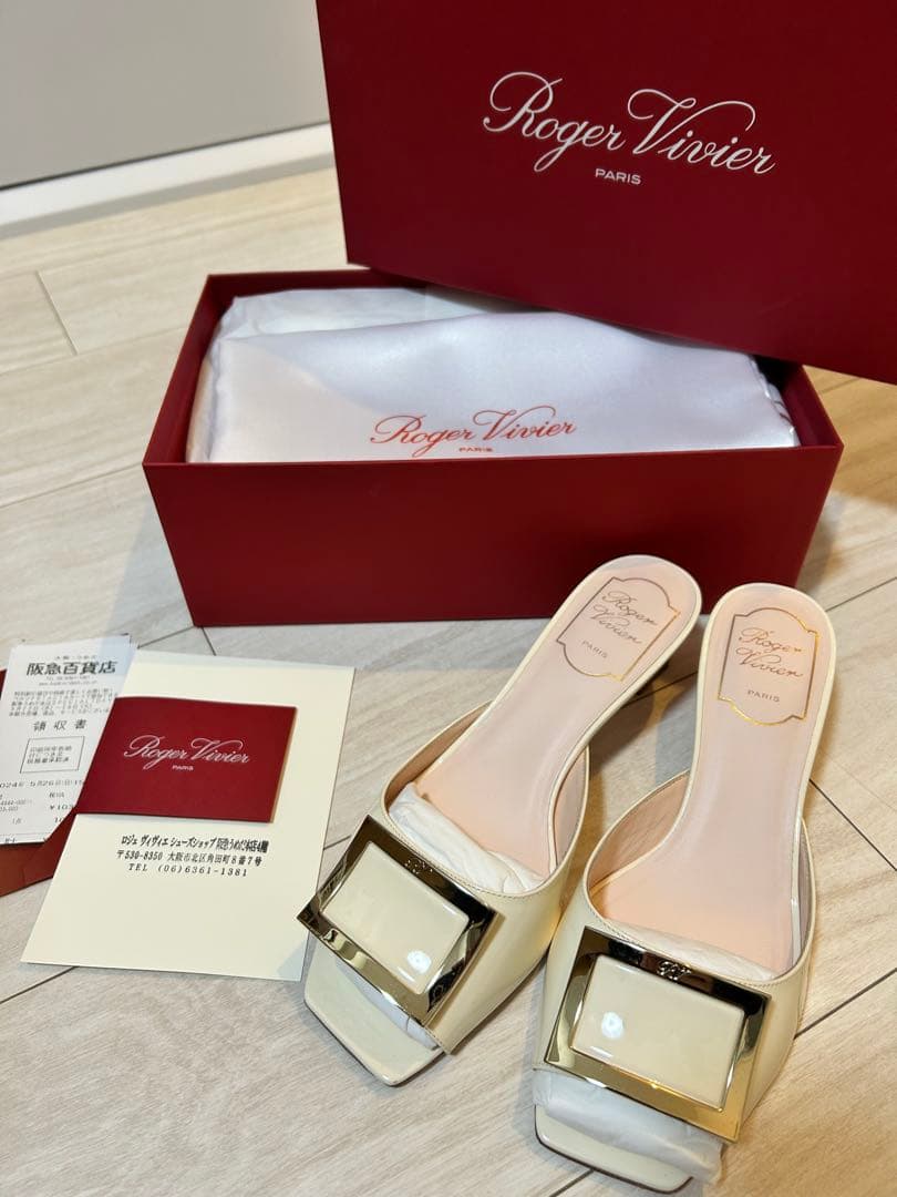 【美品】 ロジェヴィヴィエ　ミュール　37 アイボリー