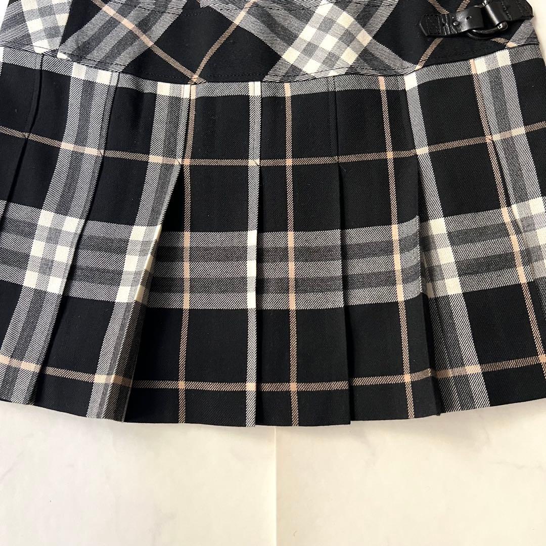 美品 バーバリーブルーレーベル ノバチェックワンピース ベルト プリーツ 36