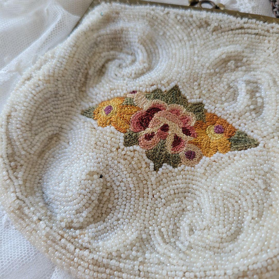 フランス　アンティーク　ビーズバッグ