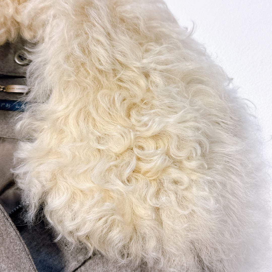 ラルフローレン　羊ファー付き ウールダウンベスト シルク裏地