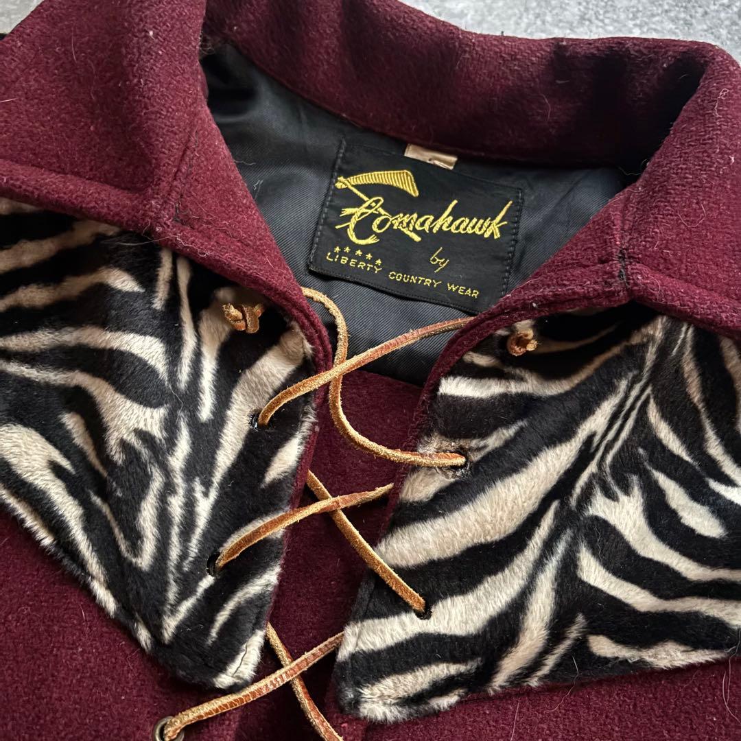 古着　60s 70s プルオーバー　レースアップ　シャツ　ゼブラ柄　アニマル柄