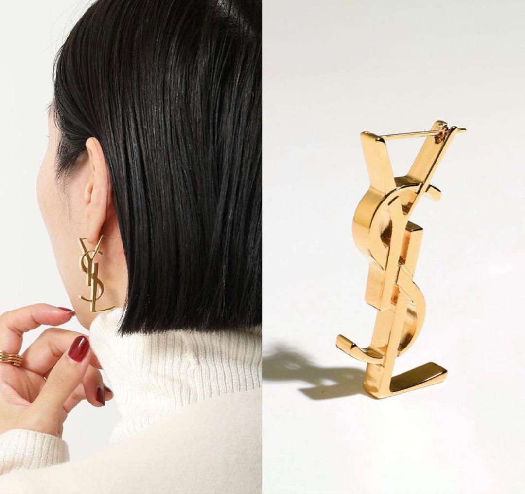 B*n様 片耳ピアスイブサンローランカサンドラピアス ゴールド