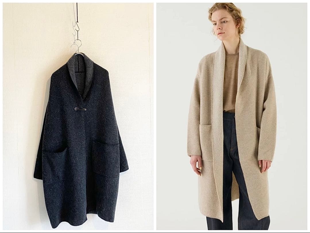 2024AW GALERIE VIE ダブルフェイスパイル ショールカラーコート