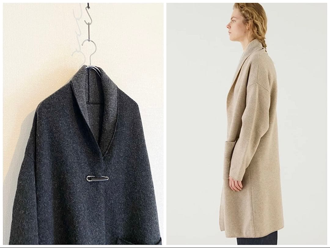 2024AW GALERIE VIE ダブルフェイスパイル ショールカラーコート