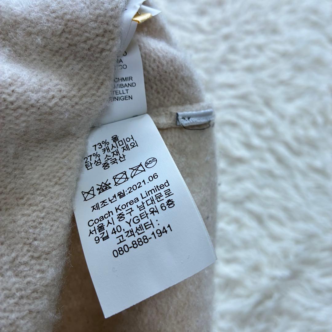 人気✨　コーチ　ニット　ハイネック　Sサイズ　長袖　カシミヤ混　ロゴ刺繍