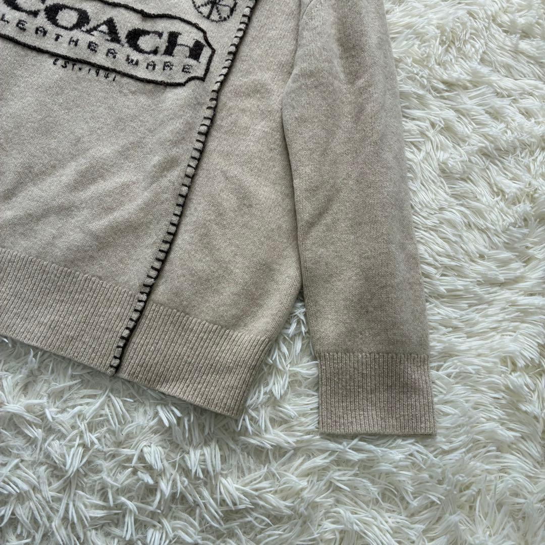 人気✨　コーチ　ニット　ハイネック　Sサイズ　長袖　カシミヤ混　ロゴ刺繍