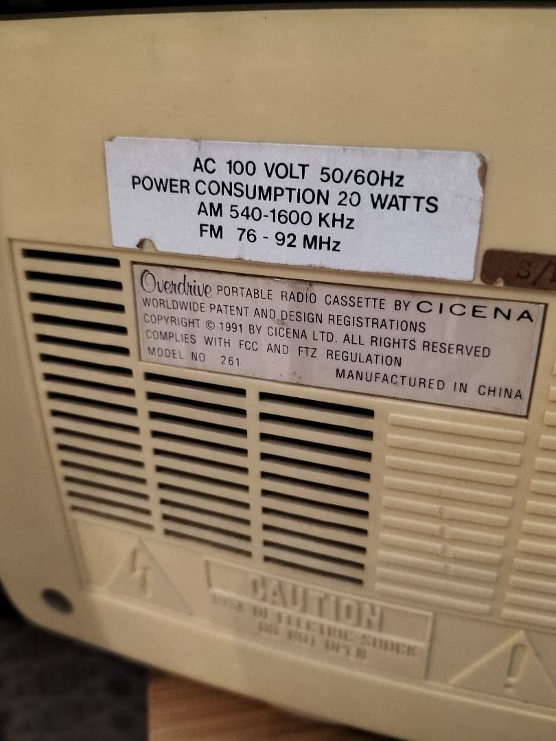 動作確認済み　Classic　CICENA　overdrive ラジカセ