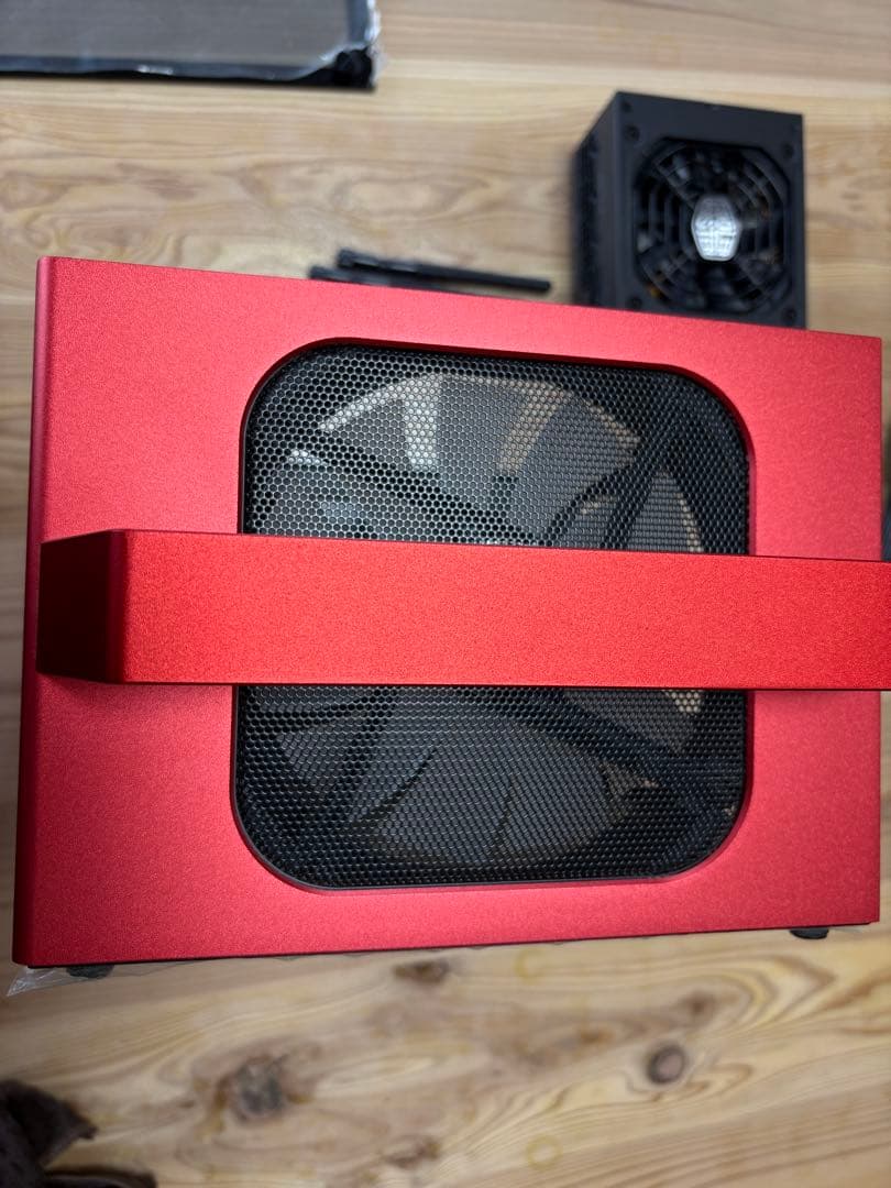 赤 ミニPCケース jonsbo t8 電源セット