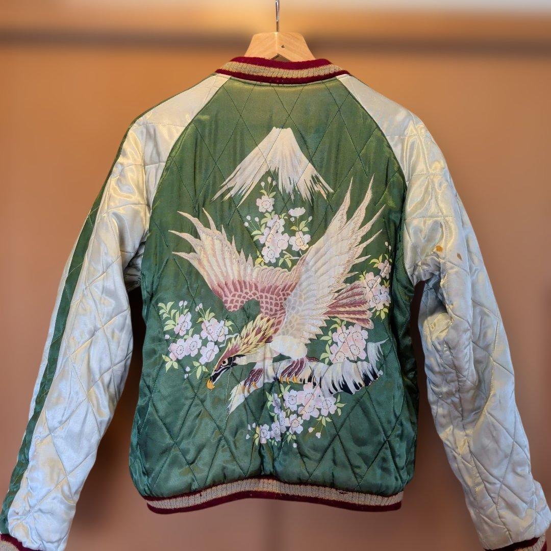 虎と鷹刺繍 ネイビー スカジャン