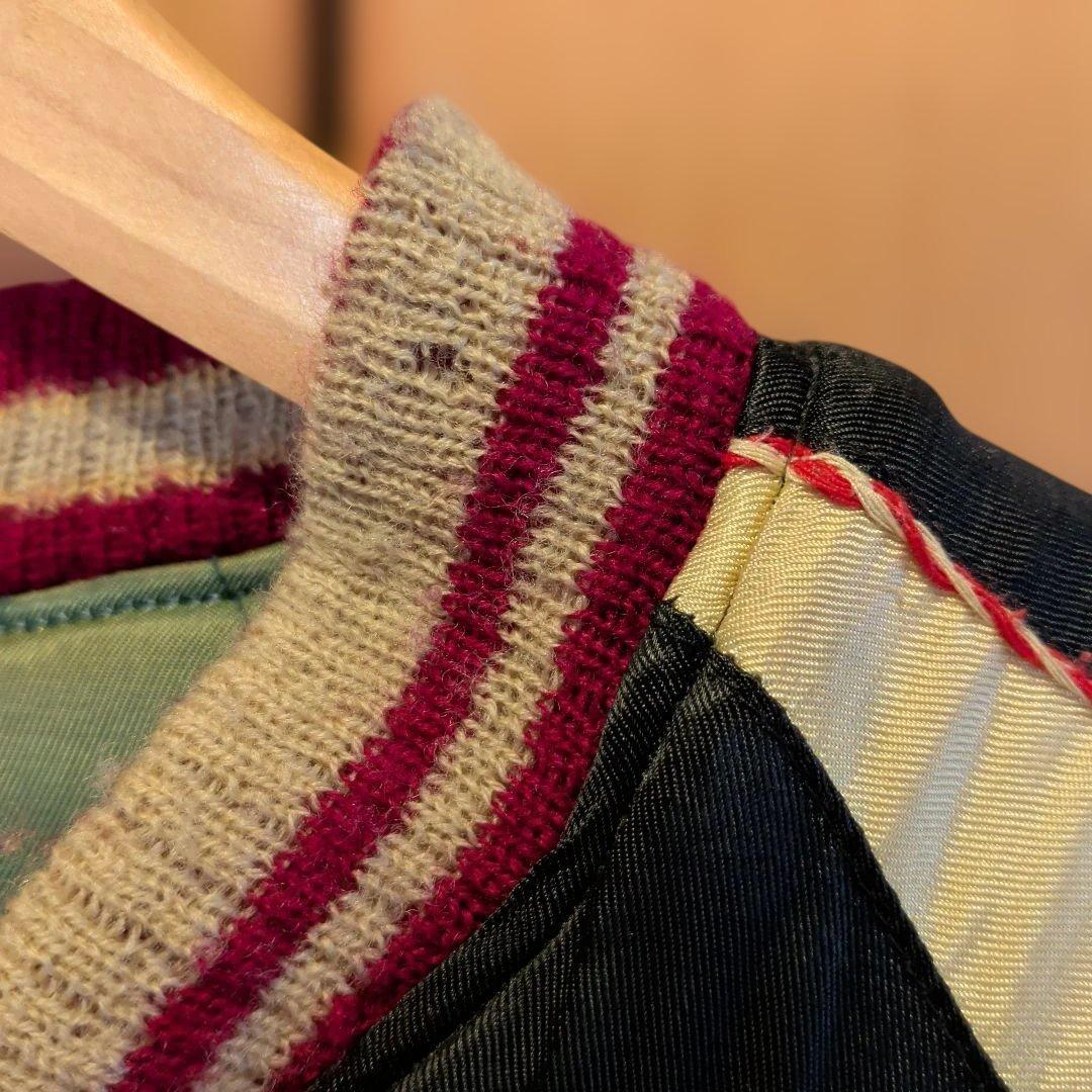 虎と鷹刺繍 ネイビー スカジャン