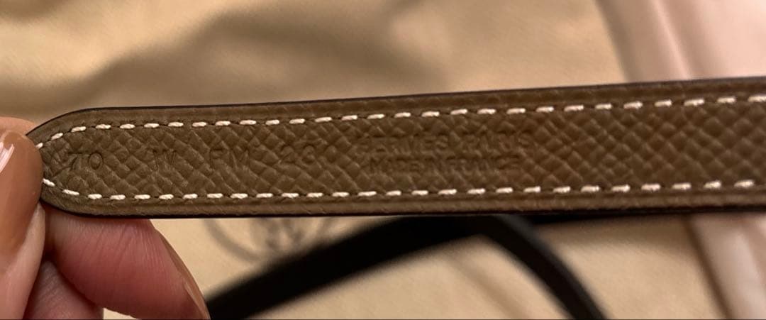 新品未使用【HERMES】エルメス エトゥープ✕ブラック13mm W刻 ベルト