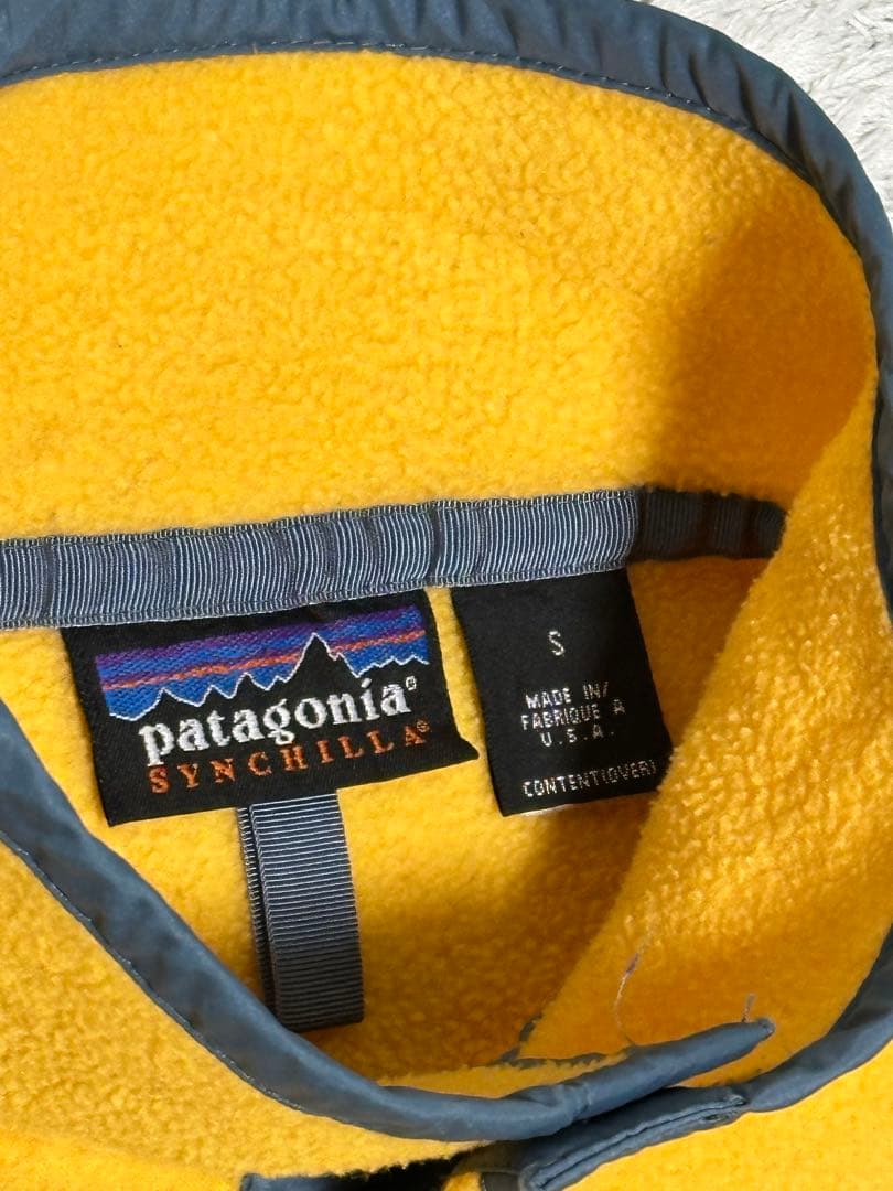 90s usa製 Patagonia シンチラスナップT イエロー
