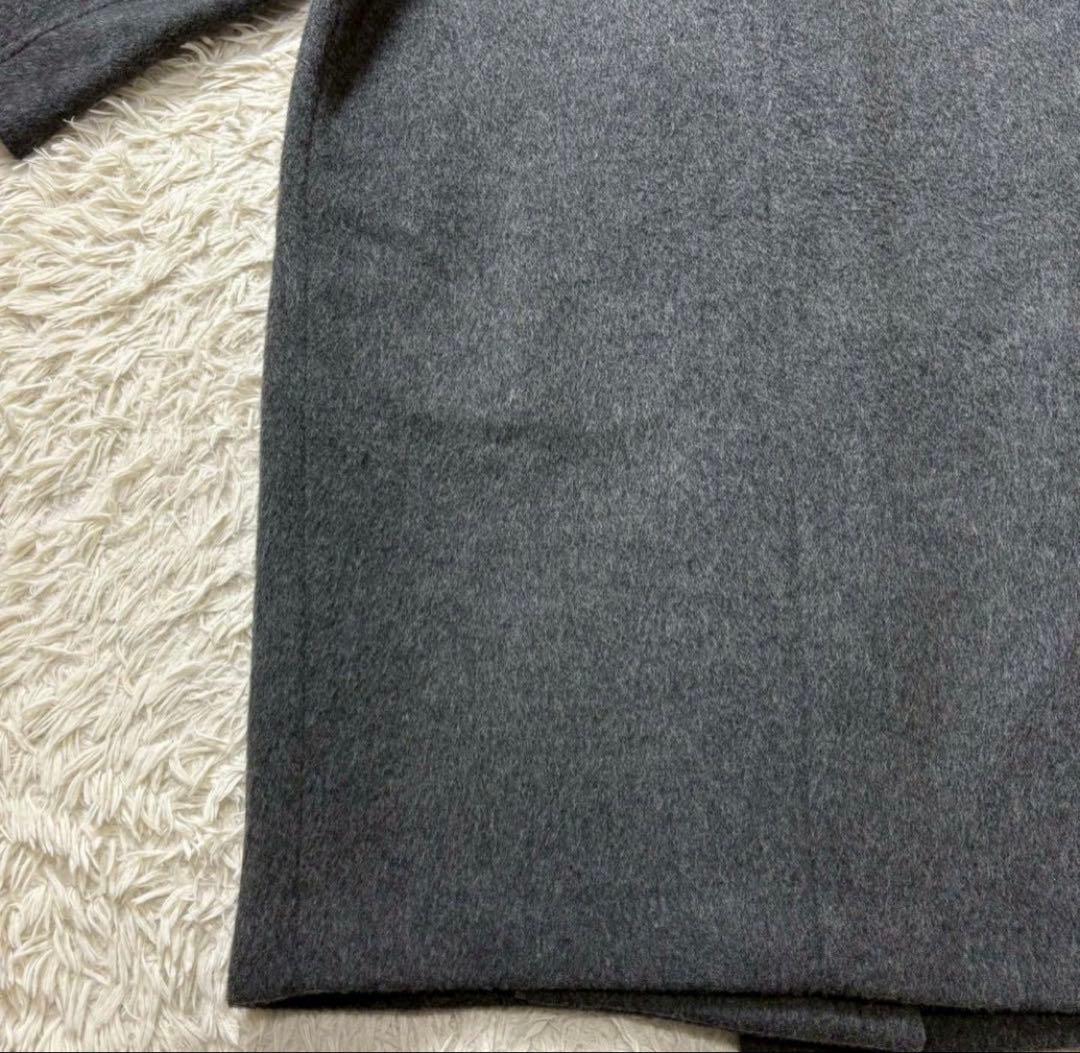 【美品】エンフォルド ウールリバーコート チェスターコクーン グレー×緑　36