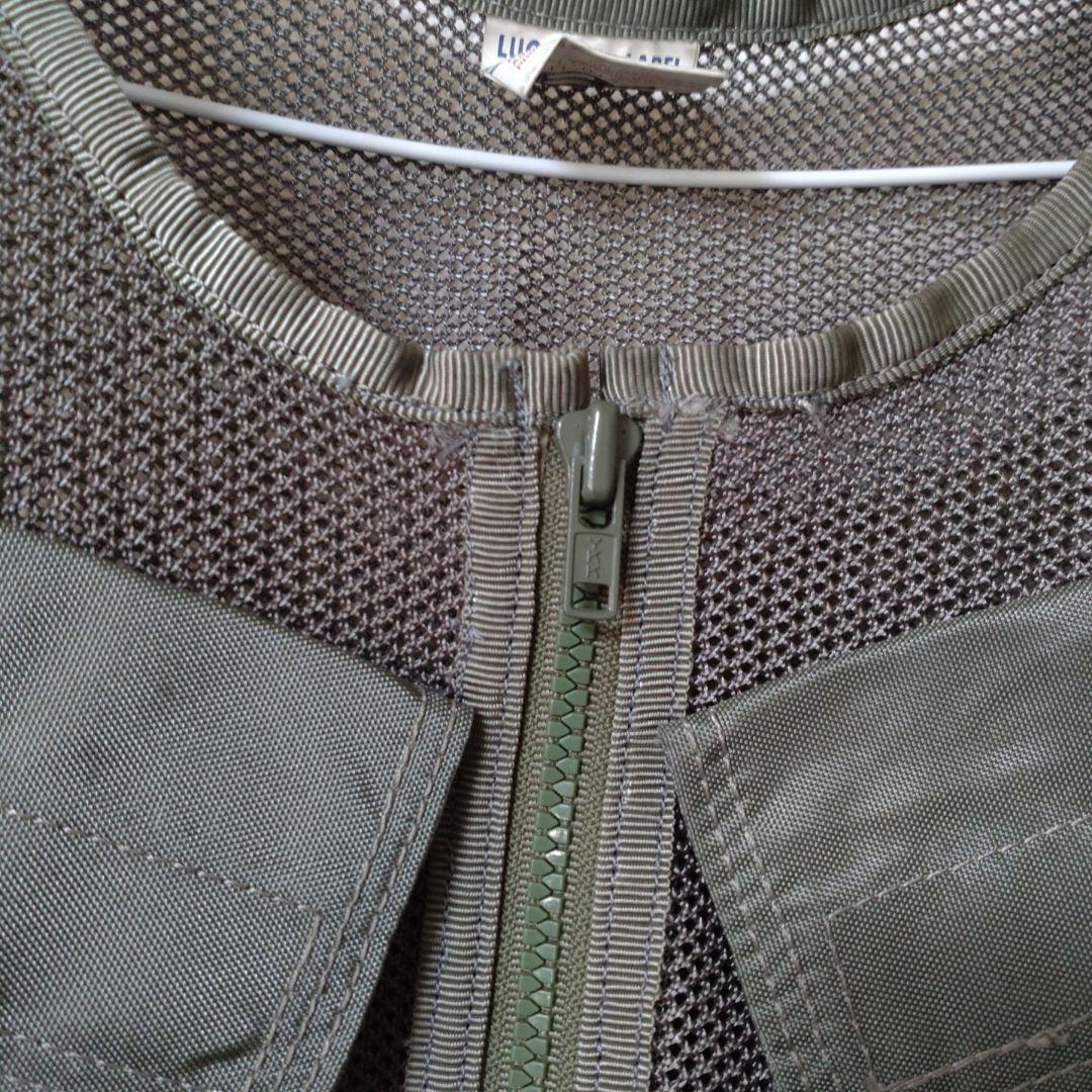 ヴィテージLUGGAGE LABEL山口タグミニタリーメッシュプルオーバーベスト
