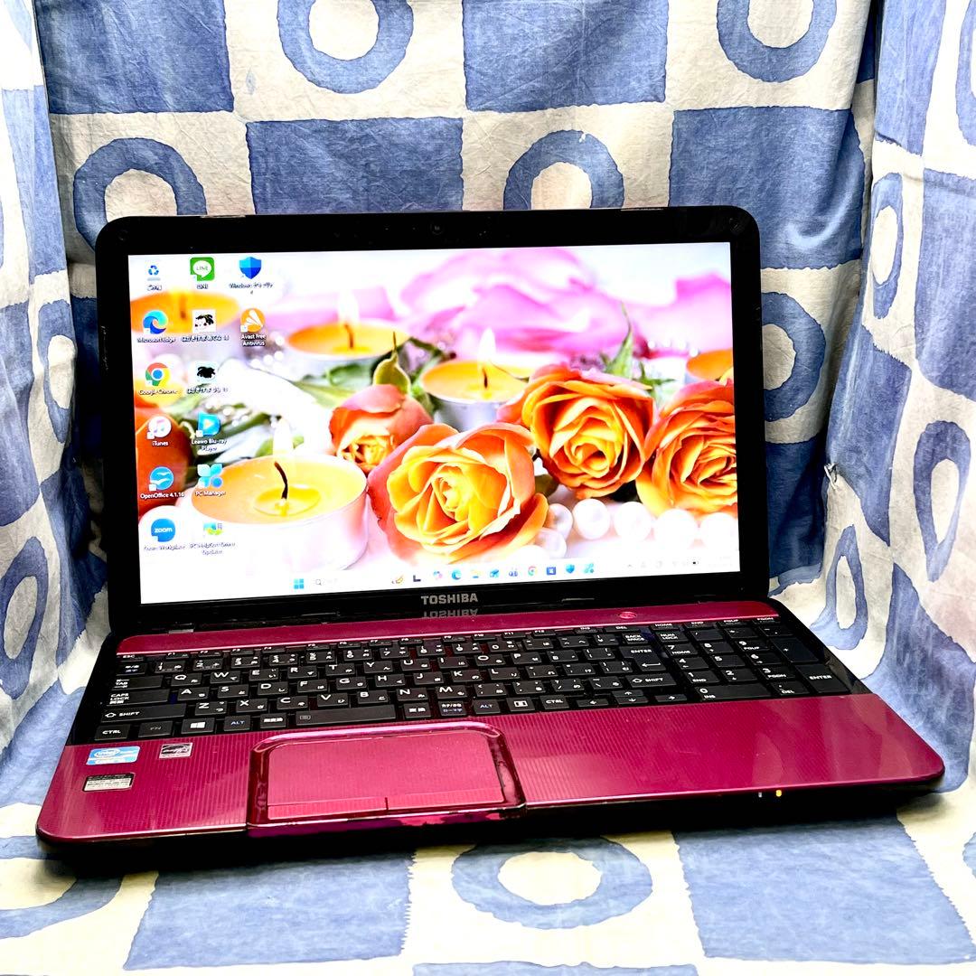 サクサク快適SSD☆i5☆ピンクノートパソコン♪カメラ付&ブルーレイ！Win11