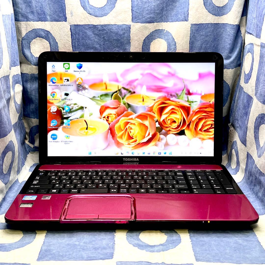 サクサク快適SSD☆i5☆ピンクノートパソコン♪カメラ付&ブルーレイ！Win11