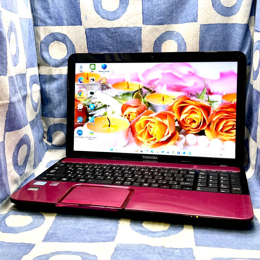 サクサク快適SSD☆i5☆ピンクノートパソコン♪カメラ付&ブルーレイ！Win11