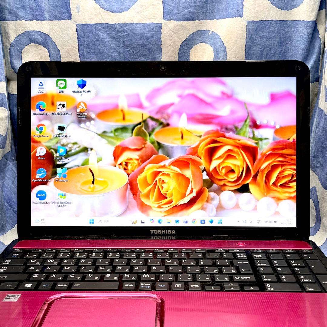 サクサク快適SSD☆i5☆ピンクノートパソコン♪カメラ付&ブルーレイ！Win11