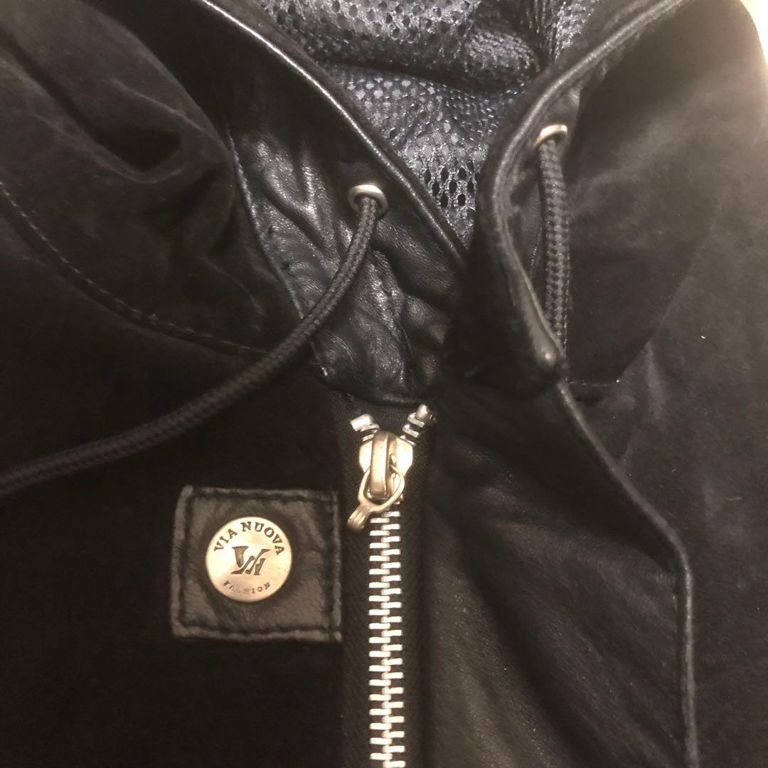 VIA NUOVA PELLE 3way レザーモッズコート　ワッペン　38