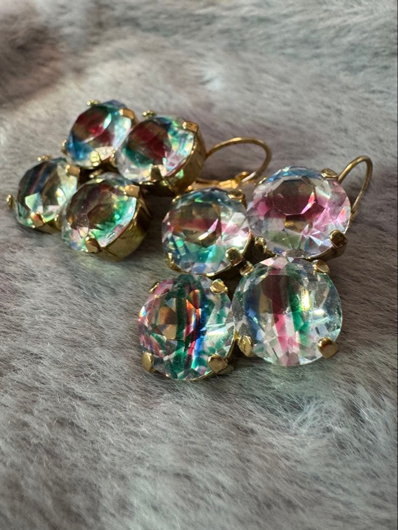 チェコガラスアンティークピアス