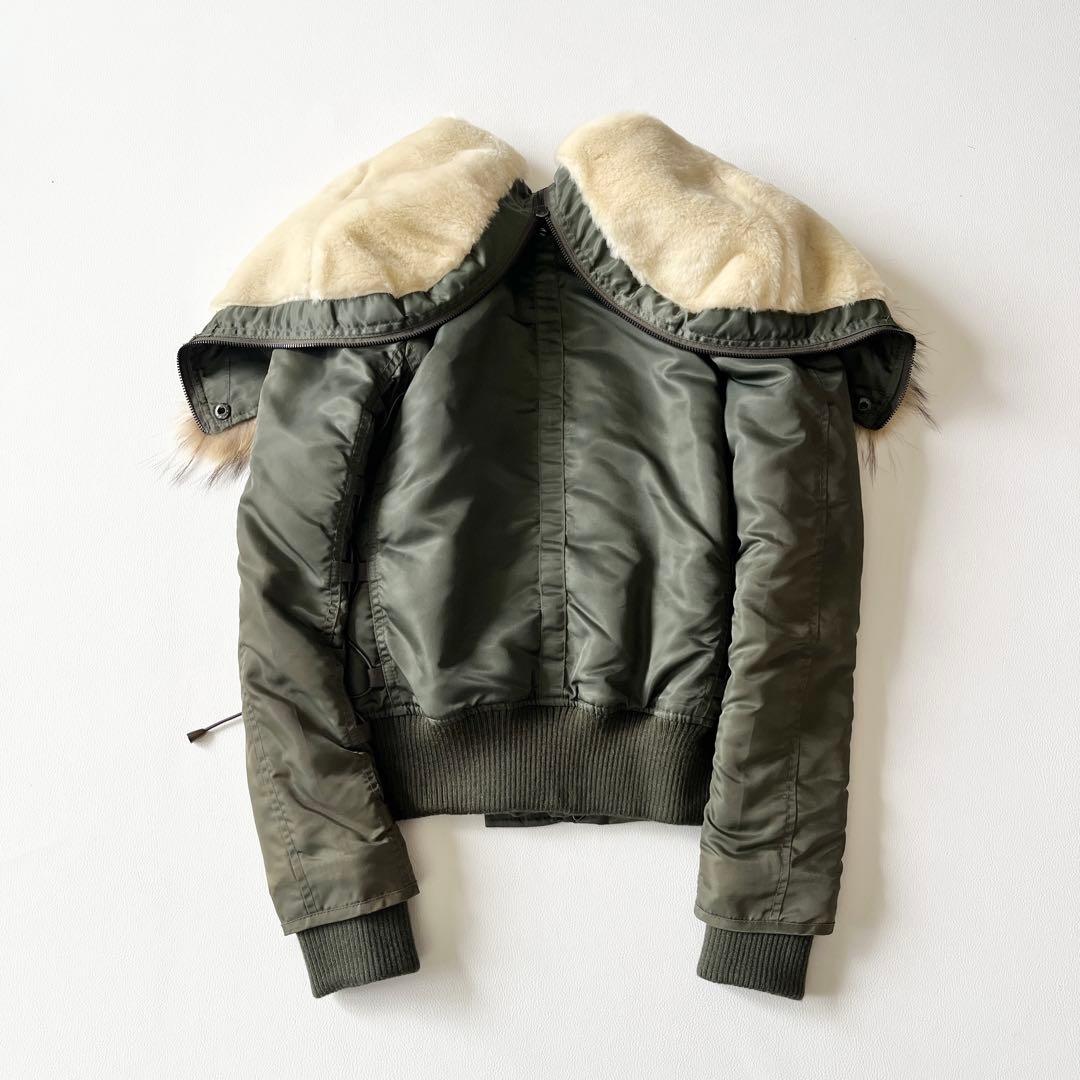 ▼00s y2k美品✨アヴィレックス ヒョウ柄 フライトジャケット N2B 短丈