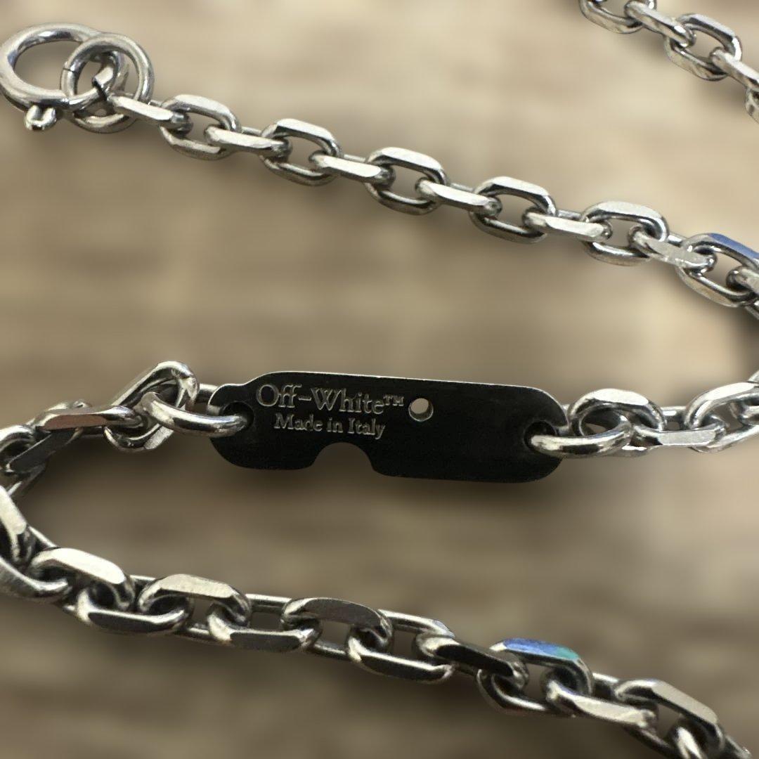 Off-White シルバー クロスネックレス