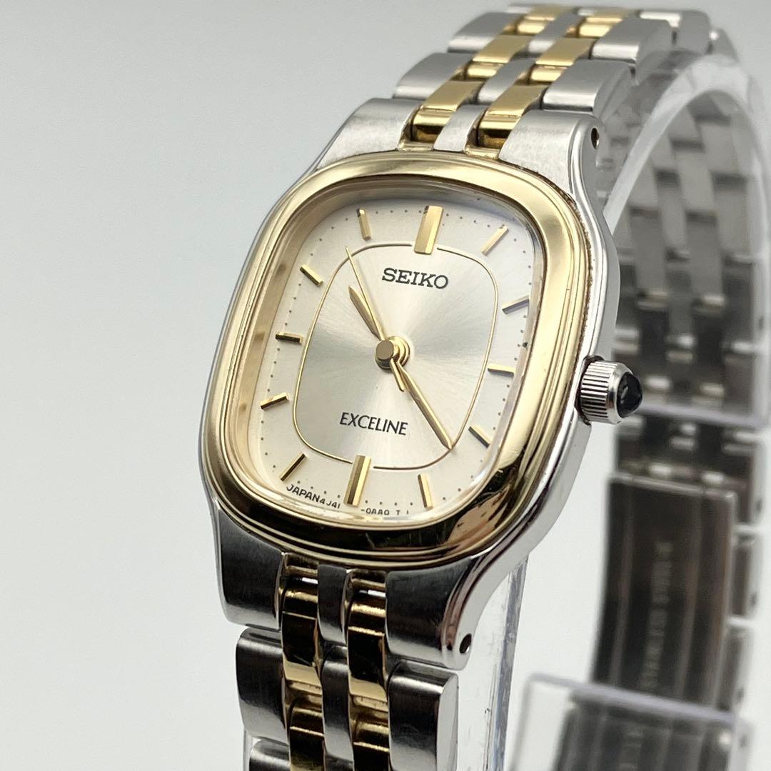 美品　稼働品　セイコー　エクセリーヌ　腕時計　レディース　クォーツ　コンビカラー