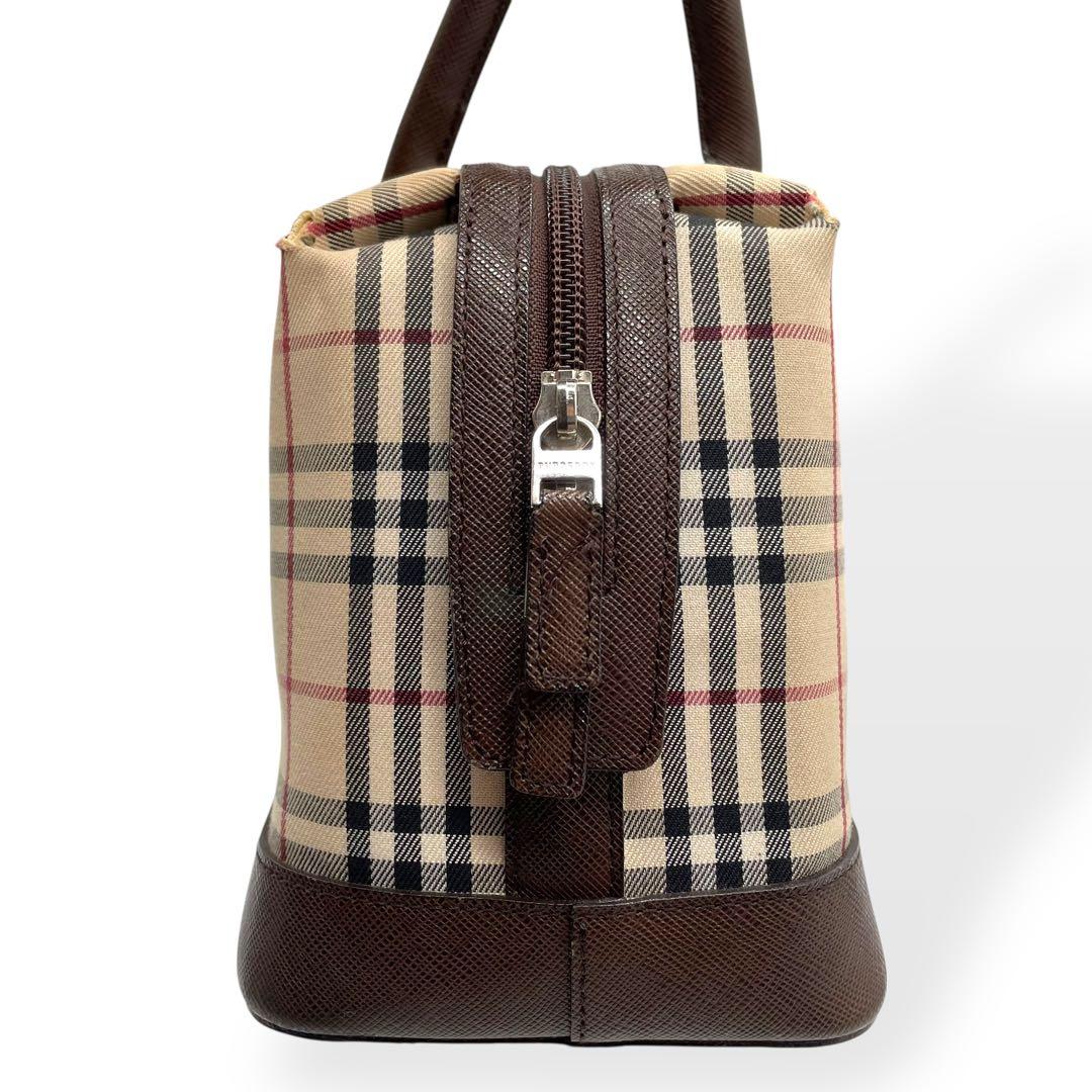 良品　BURBERRY バーバリー　ノバチェック　ハンドバッグ　ボストンバッグ