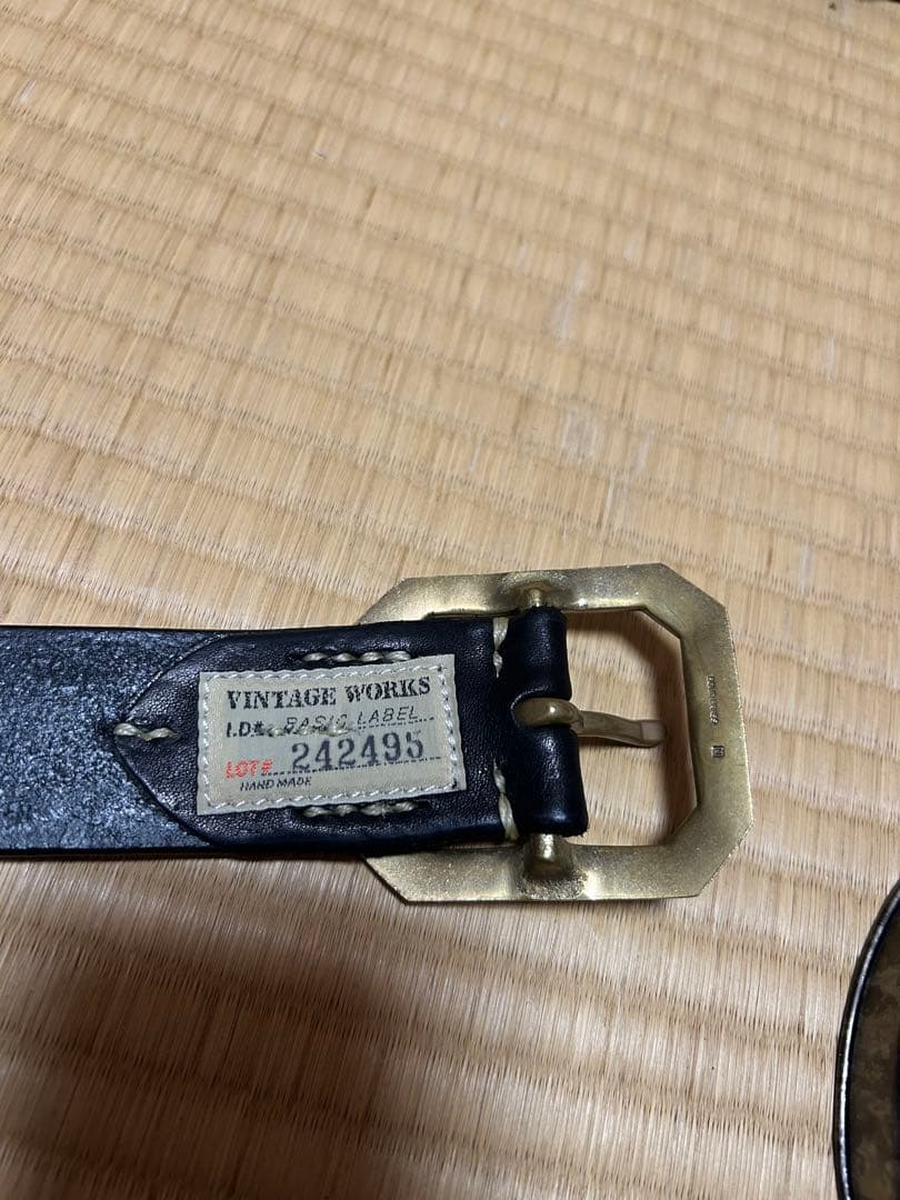 Vintage Works 黒レザーベルト DH5684