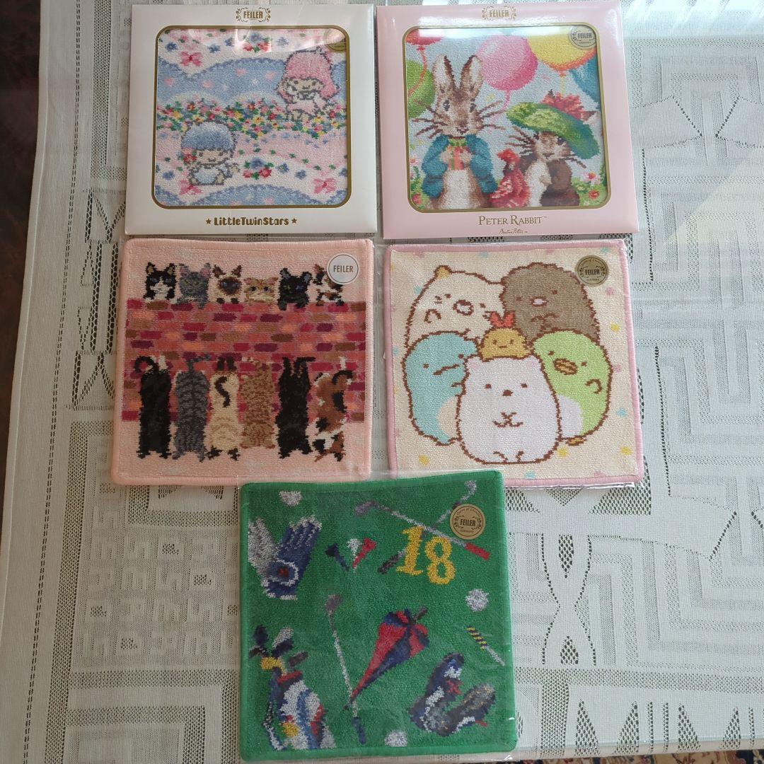 ①フェイラータオルハンカチ5枚セット