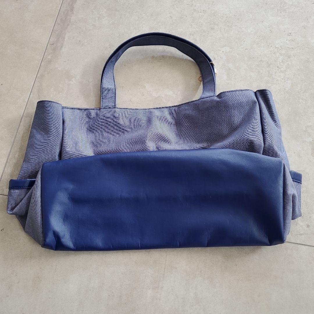 【美品】familiar ファミリア　デニム　マザーズバッグ　チャーム　ワッペン