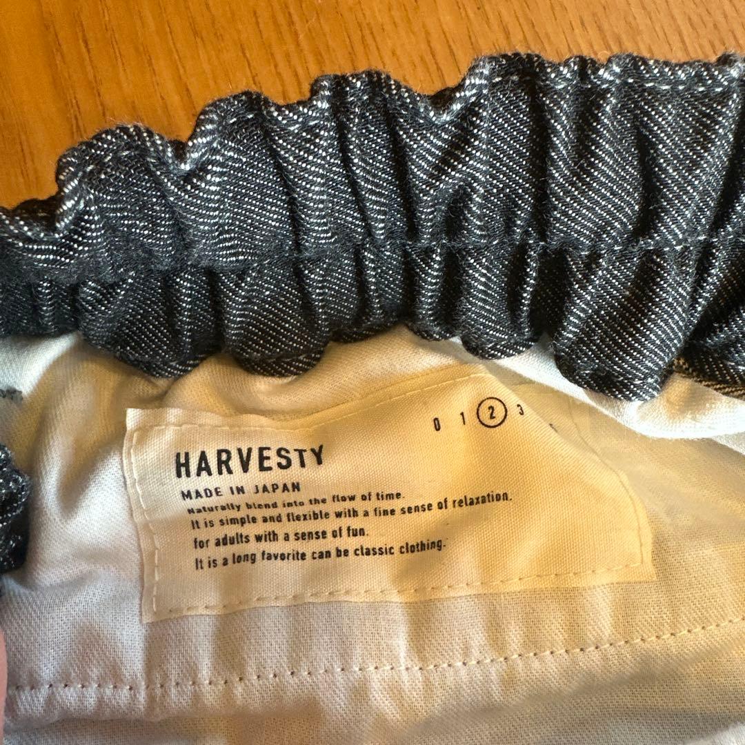 HARVESTY ブラックデニム サーカスパンツ ナローシルエットサイズ2