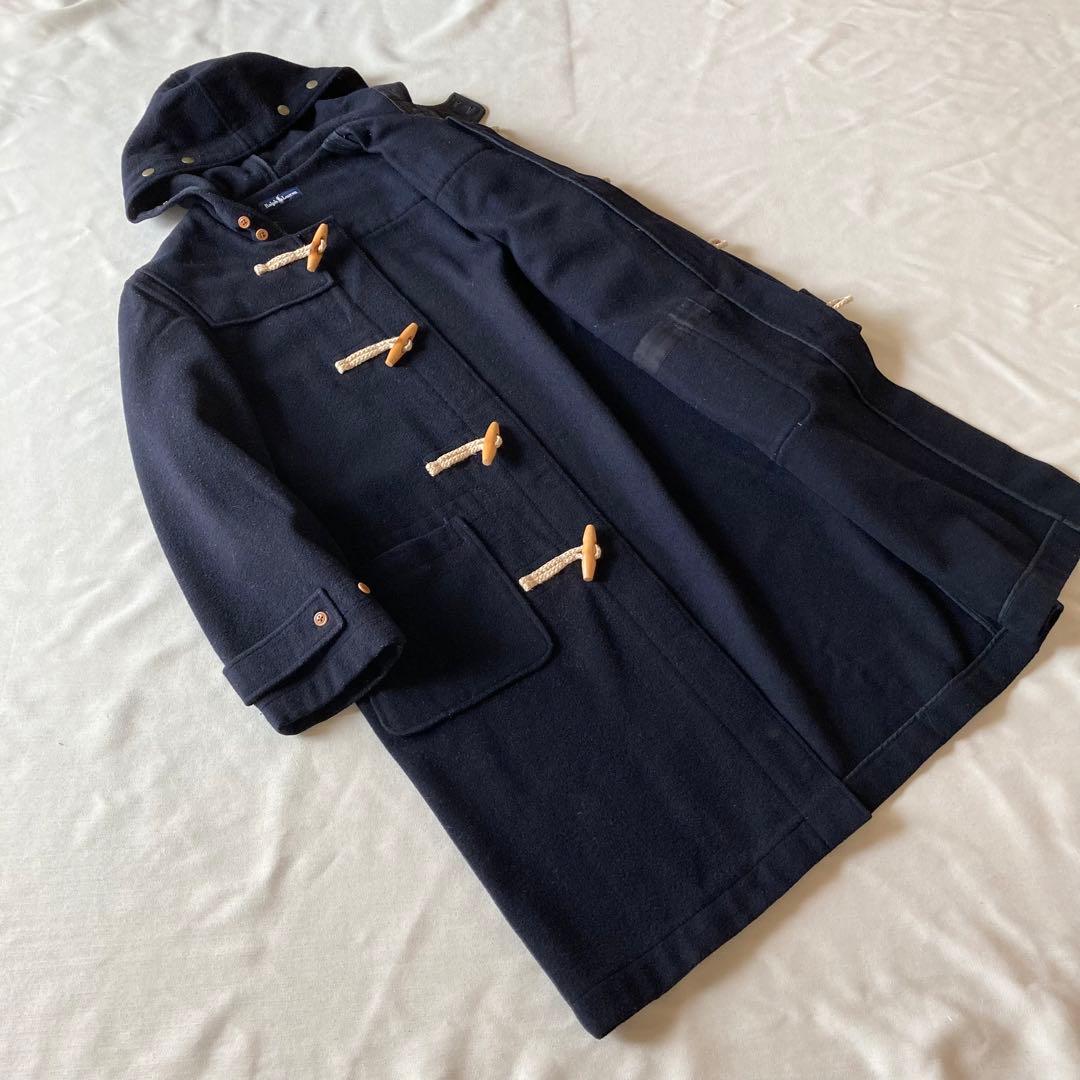 ビンテージ ラルフローレン ウール メルトン ロング ダッフルコート ネイビー