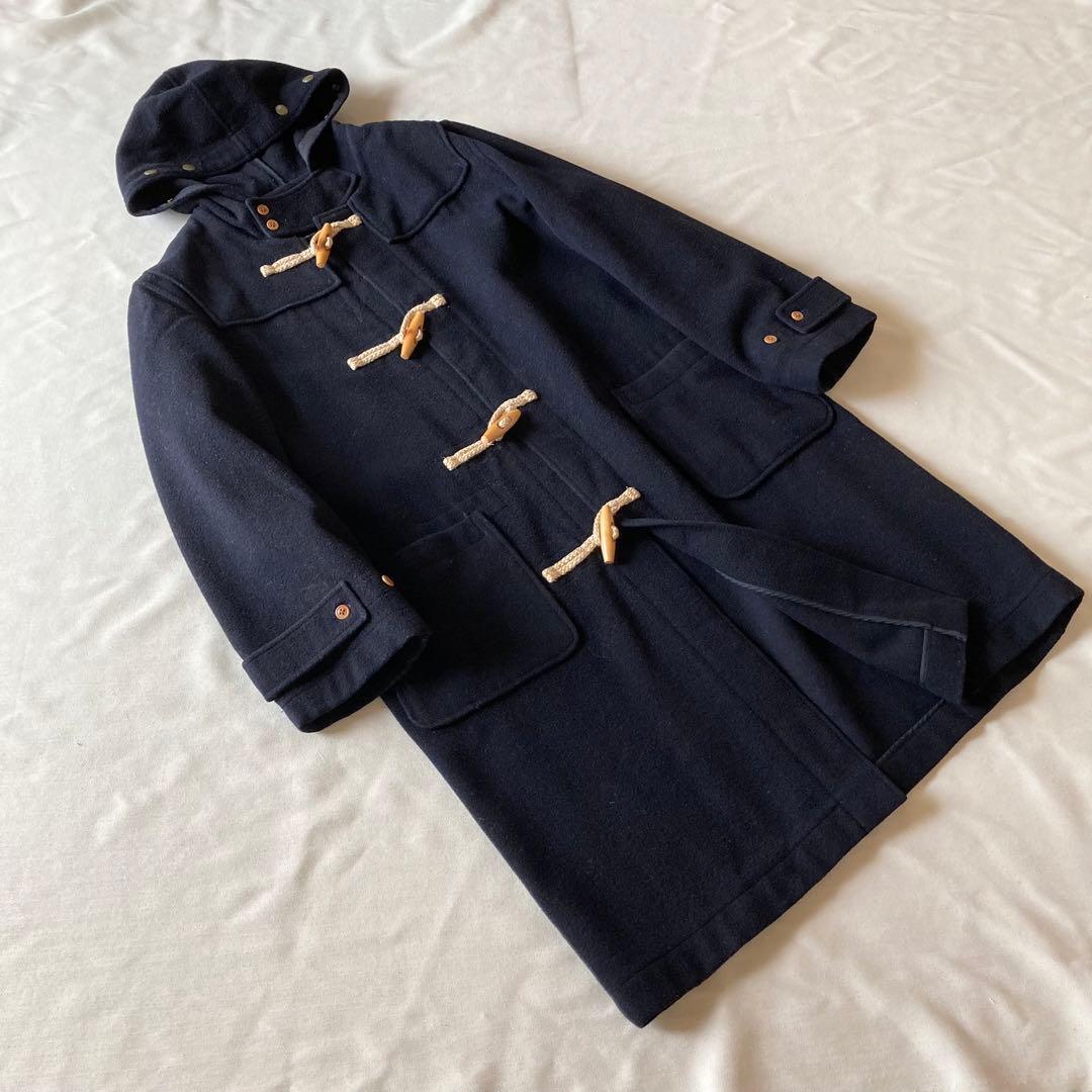 ビンテージ ラルフローレン ウール メルトン ロング ダッフルコート ネイビー