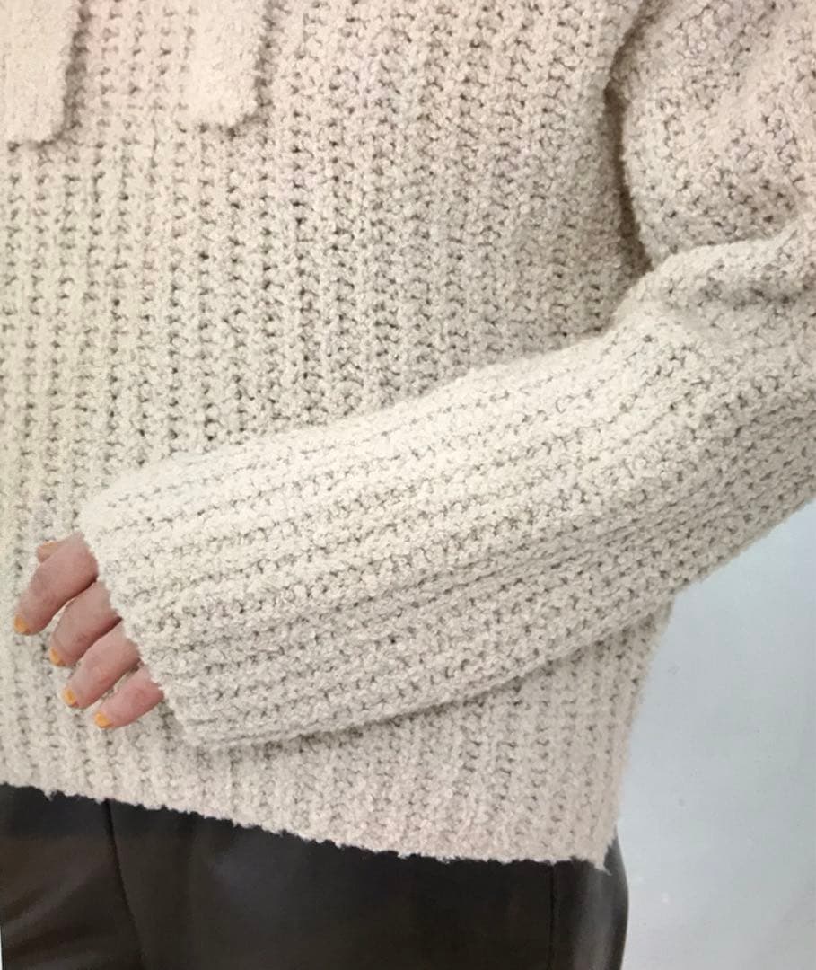 未使用 美品✨ギャルリーヴィー 完売 コットン パイル フーデッドプルオーバー