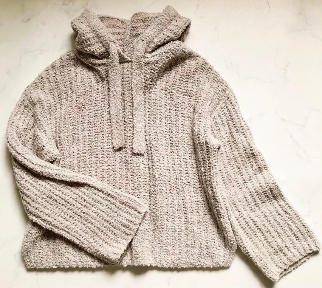 未使用 美品✨ギャルリーヴィー 完売 コットン パイル フーデッドプルオーバー