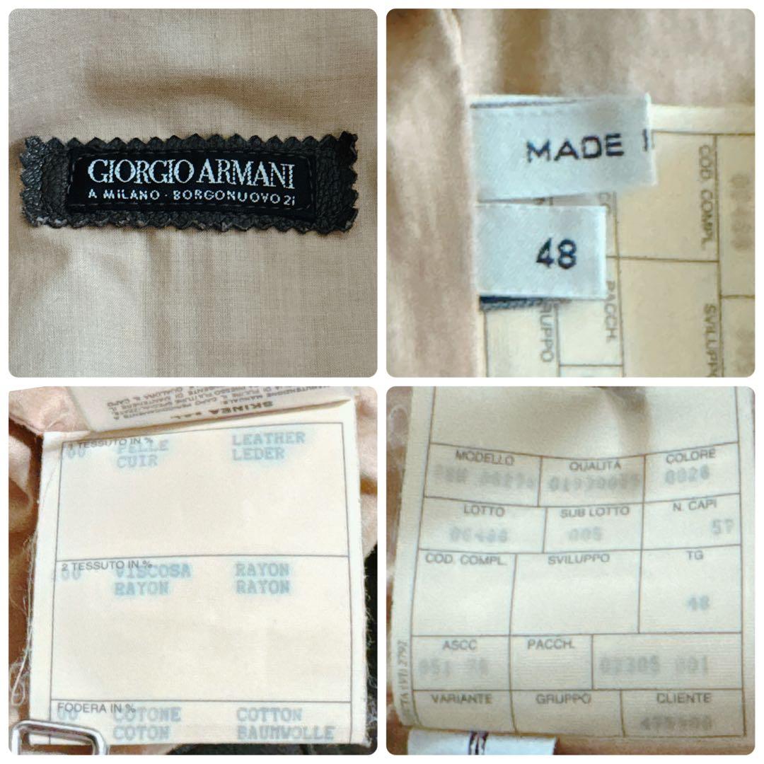 最高級✨ジョルジオアルマーニ レザージャケット 本革 メンズ 48サイズ